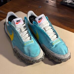 Nike Turquoise & Yellow Waffle-Inspired Sneakers